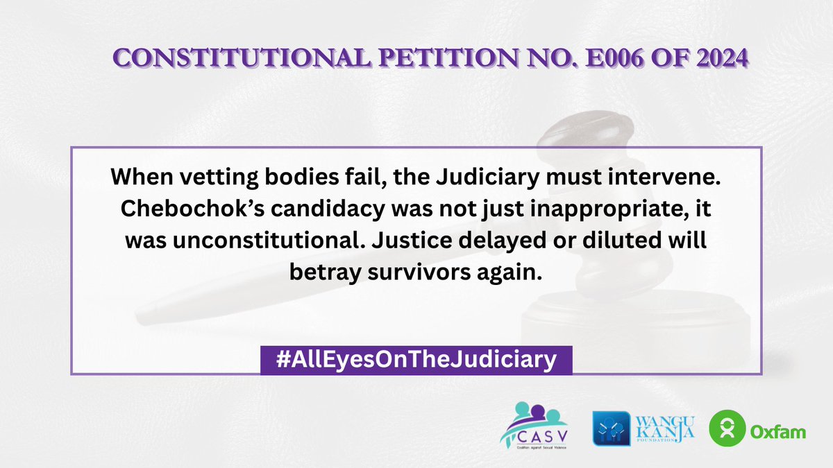 Coalition Against Sexual Violence (@coalitionagsv) on Twitter photo .<a href="/Kenyajudiciary/">The Judiciary Kenya</a> must speak where others stayed silent because silence is complicity.
When oversight bodies become enablers of abuse, the courts must step in to restore the moral and constitutional order.
Justice Joseph Sergon, protect tea workers.
#AllEyesOnTheJudiciary .<a href="/Kenyajudiciary/">The Judiciary Kenya</a> must speak where others stayed silent because silence is complicity.
When oversight bodies become enablers of abuse, the courts must step in to restore the moral and constitutional order.
Justice Joseph Sergon, protect tea workers.
#AllEyesOnTheJudiciary