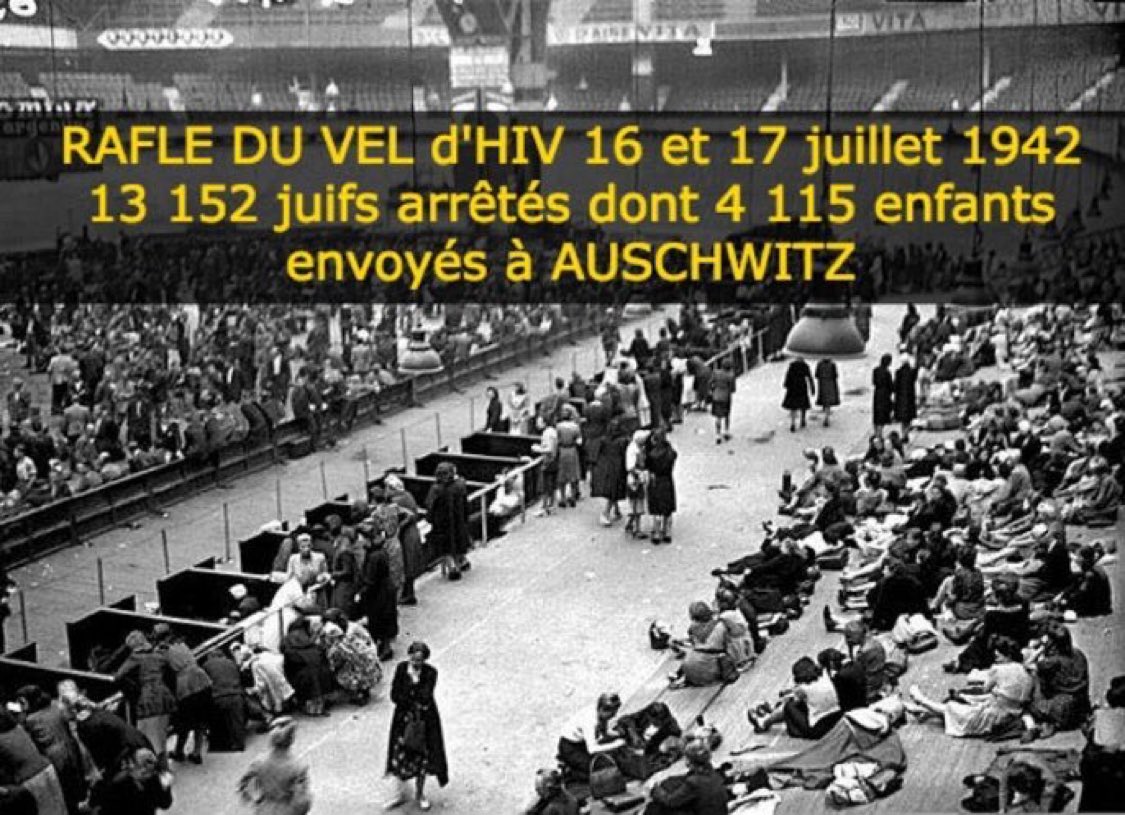 coherence_e's tweet image. À l’aube du 16 juillet 1942 débute à Paris la “rafle du Vél d’Hiv”. Elle voit l’arrestation par surprise de plus de treize mille juifs parisiens de 2 à 60 ans. La plupart sont déportés au camp d’extermination d’Auschwitz-Birkenau. Quelques dizaines en reviendront...