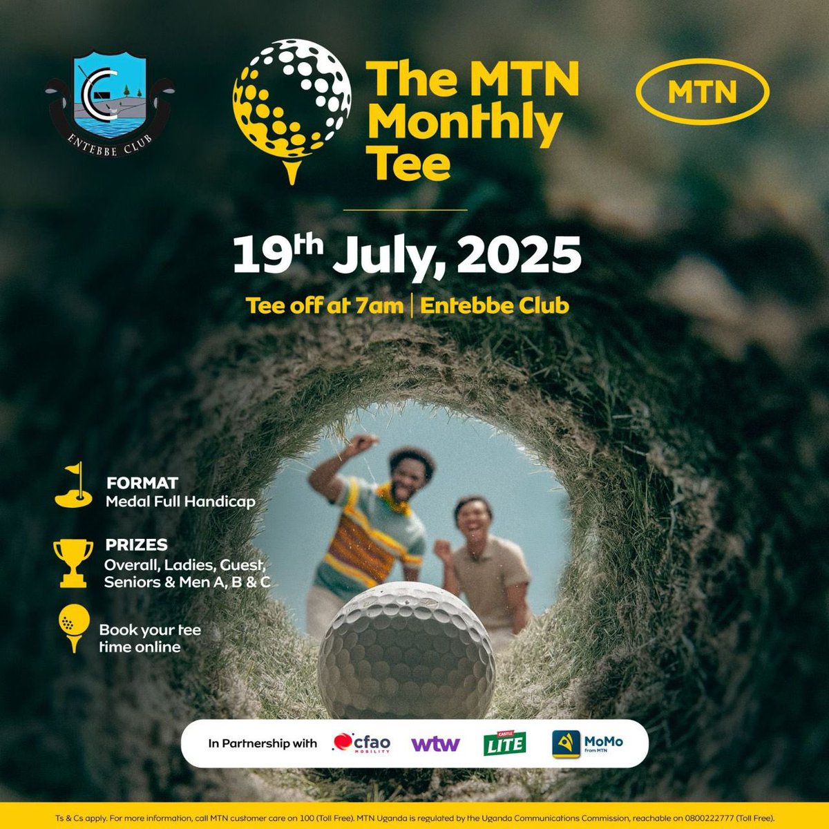 EntebbeClub1901's tweet image. To Register for @mtnug #MonthlyTee kindly click in the link below 👇 
entebbegolfclub.com/evnt-checkout/… and follow the prompts …#JulyMonthlyTee #MtnMonthlyTee in partnership with @CFAOMobility_Ug @WTWcorporate @CastleLiteUg