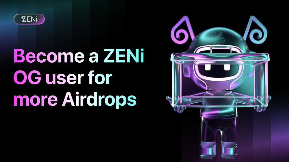 ZENi_io's tweet image. Your early presence in ZENi matters!
Joining now means earning early rewards, building your Web3 reputation, and earning more airdrops when TGE.
🎁 Early participants get rewards $ZEN
📊 Every task grows your rewards & QRate
🚀 OG users are first in line for future drops
🔓…
