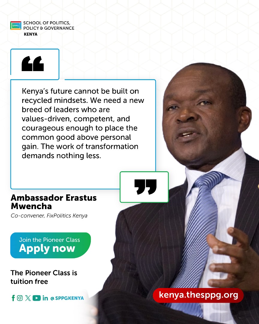 Leadership isn’t about titles it’s about taking responsibility and driving real change.
At SPPG Kenya, we’re building a new generation of values-driven leaders equipped to transform governance and reimagine the future of our country.

Application Deadline: July 18, 2025