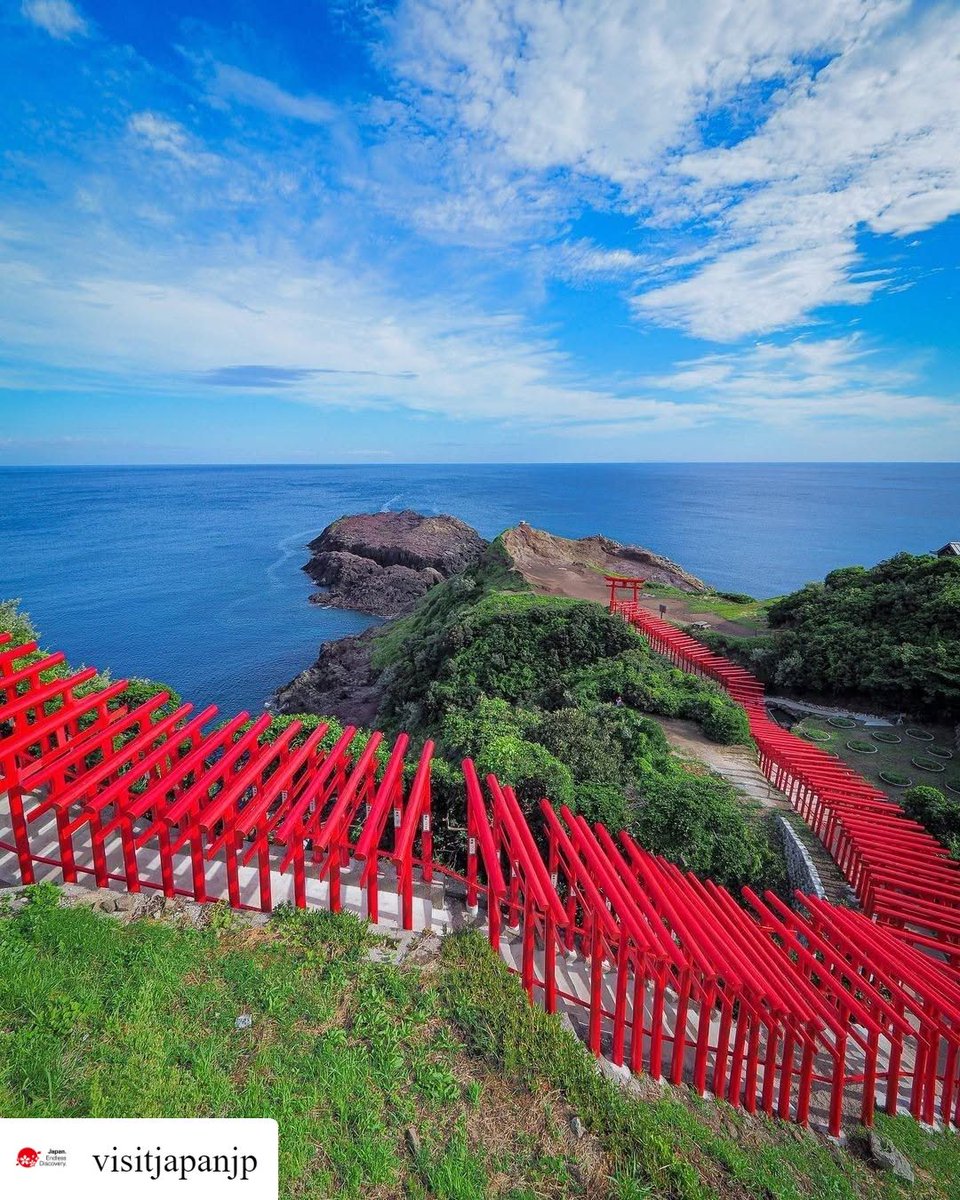 JaponyaBE's tweet image. 📍 Motonosumi-jinja Mabedi #Yamaguchi vilayetinde bulunur. 

⛩️ #Torii kapılarının içinde yürüyerek Japon denizine ulaşabilirsiniz! 🌊
Japonya’yı yüzme sezonunda ziyaret ederseniz Yamaguchi’de birbirinden güzel sahiller bulabilirsiniz.