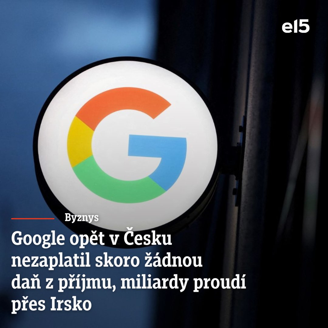 🌐 Google v Česku ročně vydělává miliardy, ale na daních odvede jen zlomek. Loni zaplatil 11,6 milionu korun, zatímco Seznam.cz více než 240 milionů. Více 👉 e15.cz/byznys/google-…