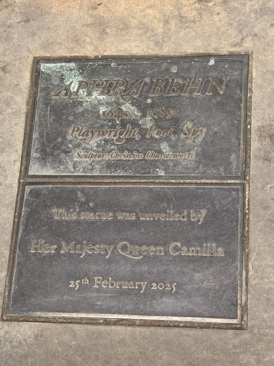 lucindahawksley's tweet image. I loved this new statue of writer Aphra Behn unveiled earlier this year in Canterbury. “All women together ought to let flowers fall upon the tomb of Aphra Behn, for it was she who earned them the right to speak their minds.” Virginia Woolf, ‘A Room of One’s Own’.