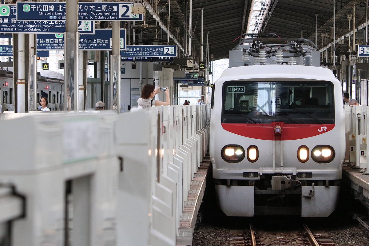 23H09T82's tweet image. 25/7/16 East i-E 常磐緩行線検測
E491系　試9922〜9923M
一度撮ってみたかった綾瀬入線。