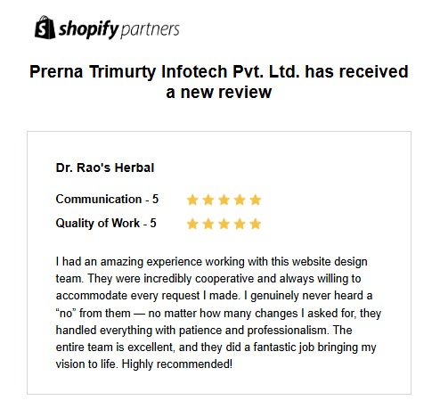 ptiwebtech's tweet image. Nothing feels better than hearing &quot;𝐘𝐨𝐮 𝐧𝐚𝐢𝐥𝐞𝐝 𝐢𝐭!&quot; from a happy client! 💬💯
&quot;𝐃𝐢𝐬𝐜𝐢𝐩𝐥𝐢𝐧𝐞𝐝, 𝐭𝐢𝐦𝐞𝐥𝐲, 𝐚𝐧𝐝 𝐡𝐚𝐫𝐝𝐰𝐨𝐫𝐤𝐢𝐧𝐠&quot; – that’s how our client defines our team!

#ptiwebtech #shopifypartners #shopifyfeedback   #client #doctorproject #drrao