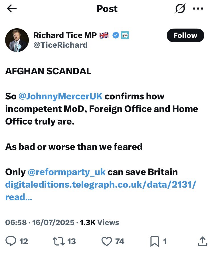 JoannaP51358114's tweet image. See Dickie Tice @TiceRichard had a busy morning.
Interestingly, he doesn’t appear to have decided if it’s an ‘Afghan Crisis’ or an ‘Afghan Scandal’ sort of day!