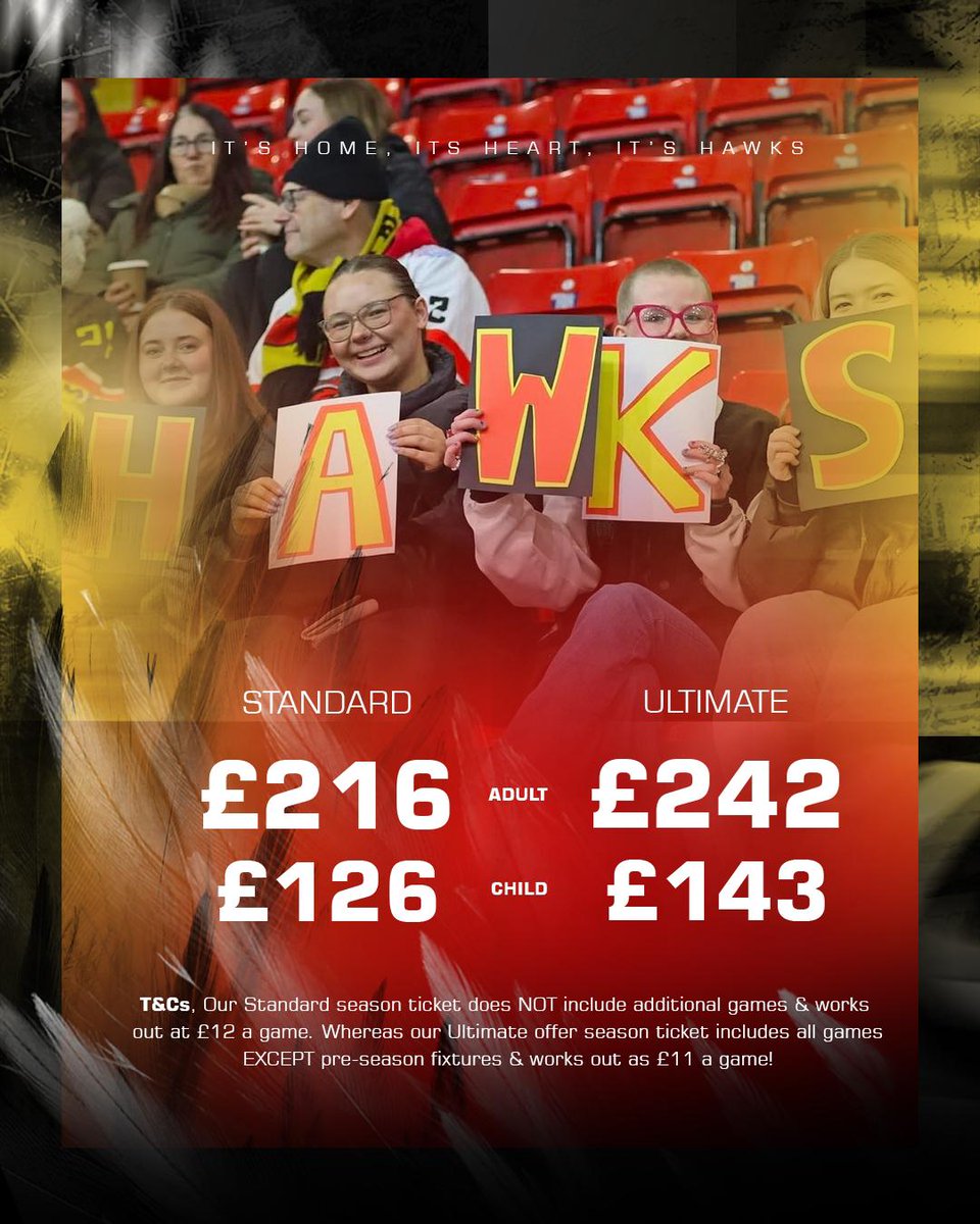 We’re thrilled to see so many of you have already secured your season tickets and a warm welcome to the new faces joining us this year!
If you haven’t got yours yet, grab them now at the link below ⬇️

🔗 blackburnhawks.com/product-catego…