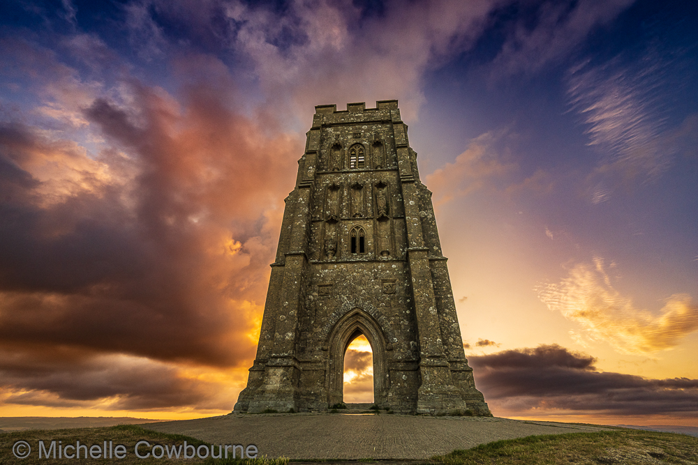 A bit of a stormy feel about sunrise today in Glastonbury.