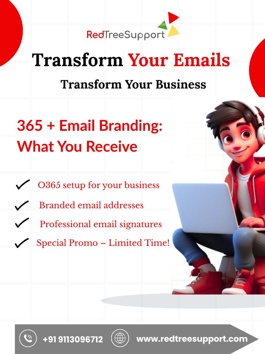 redtreesup2024's tweet image. Professional Email, Seamless Setup – Now at a Special Offer!🚀
🌐 Join us now—visit our website! lnkd.in/gRiEgiWZ  
#Redtreesupport #RTS #O365Setup #EmailBranding #Office365Support #CustomEmail #EmailSignature  #ITSolutions #CloudSetup #BusinessBranding #StartupSupport
