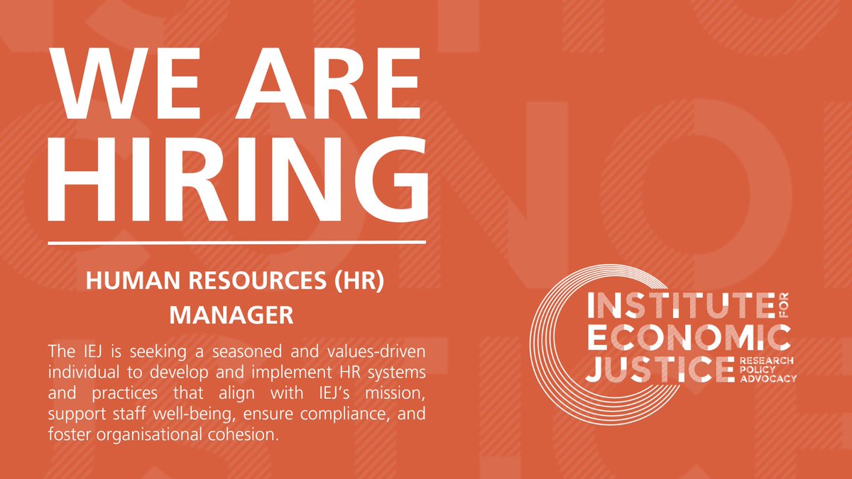 IEJ_SA's tweet image. JOIN OUR TEAM | The IEJ is seeking a seasoned and values-driven individual to develop and implement HR systems and practices that align with IEJ’s mission.
Apply by Sunday, 20 July 2025
🔗 ow.ly/BvuV50WfhQR