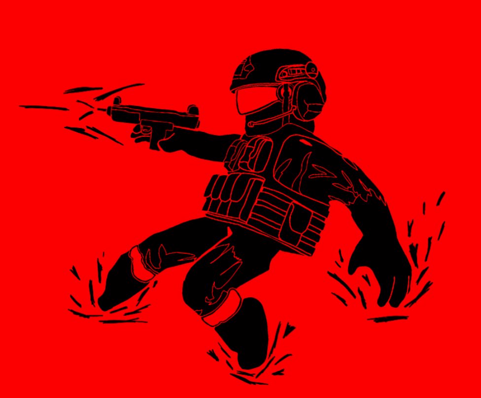 RobloxMelvin's tweet image. So here’s a different one. The other day i got a request to make the enforcer in the color scheme and pose on the right. Here it is!