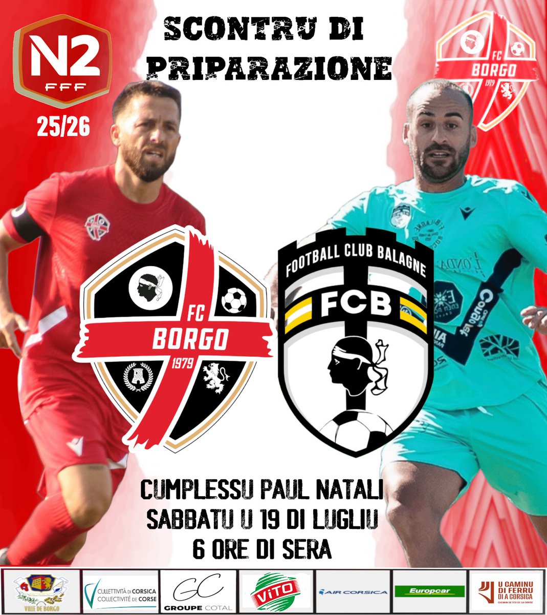 fcbastiaborgo's tweet image. National 2
Match de préparation #2

⚔️ @FCBalagne N3
📅 samedi 19 juillet
⌚️18h00
🏟 Complexe Paul Natali

Forza FCB ❤️🖤