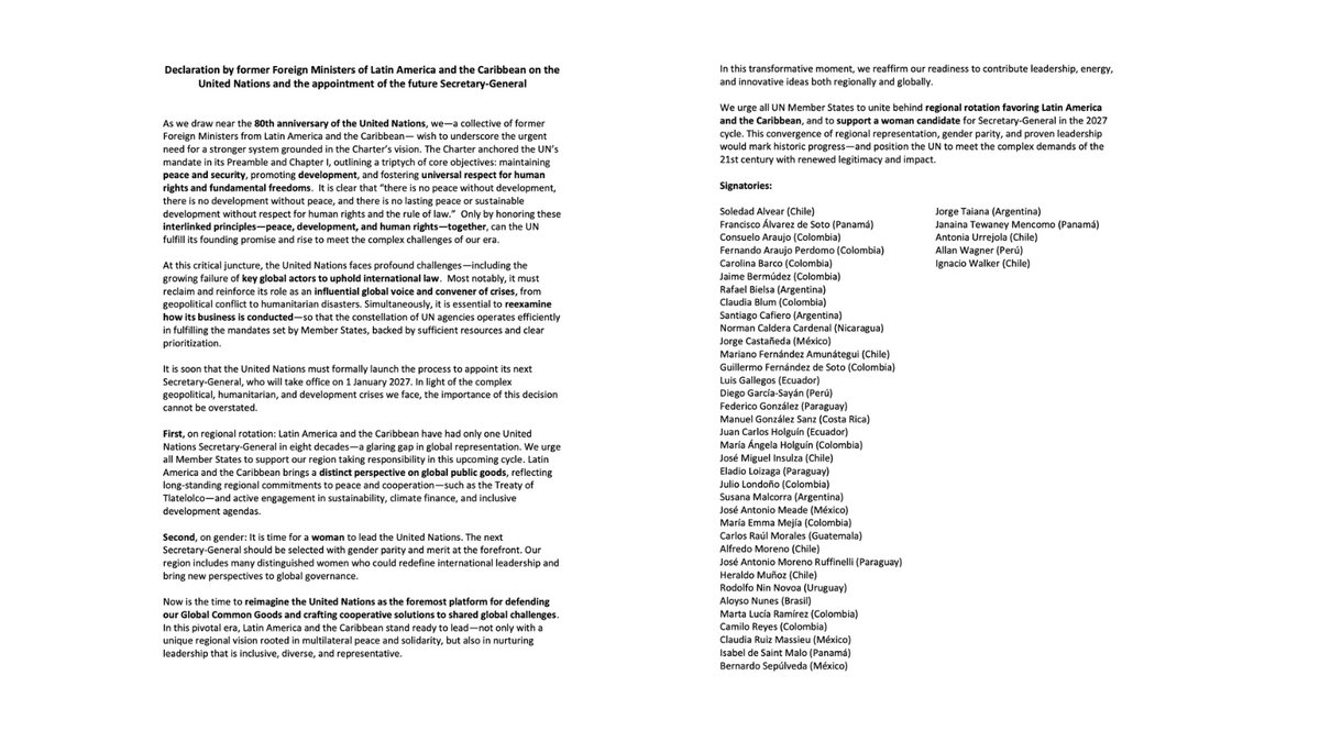 Former colleagues #FM from #LAC keep adhering to the Statement on the🇺🇳.   This is an updated version. 👇