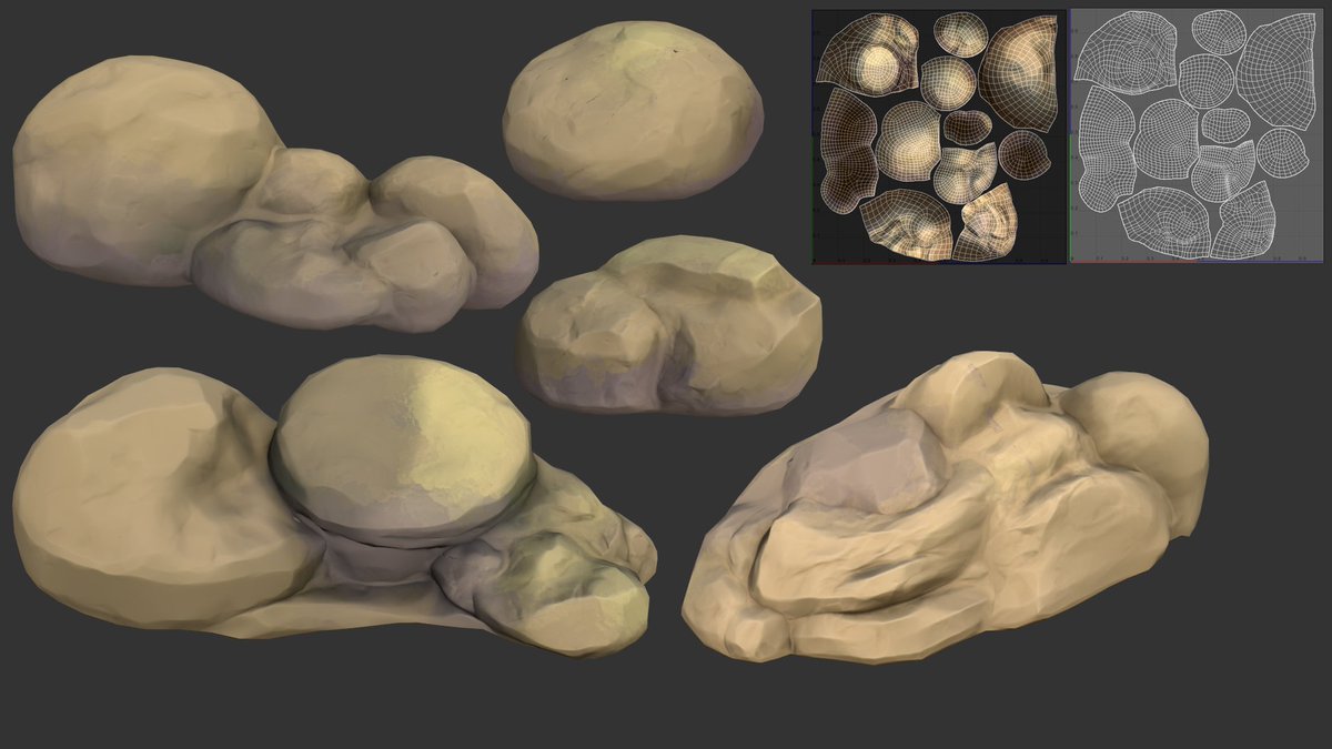 RJducats's tweet image. Rough around the edges but I&apos;ve slapped some rocks into my scene! I really want them to resemble the concept more so I&apos;ll need to spend some time cleaning them up. Always a pain that my substance and unreal always look a bit different. #art #unreal #rocks #zbrush #wip #ue5