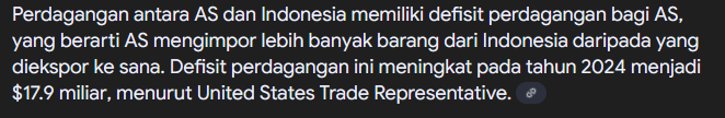 paikokgitu's tweet photo. @ARSIPAJA Dari Gemini, artinya pedagang di US yang beli bahan dari Indo misal kopi/kakao/sawit bakal kena tambahan pajak 19%. Coffee Shop di sana bakal naikin harga americano dong :D https://t.co/Xw4mMOmenE