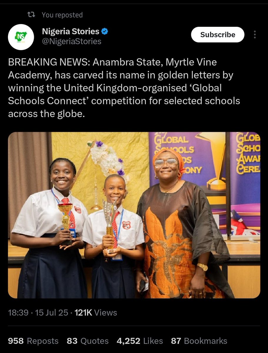 Ndi Igbo Competing with yoruba is punching below our weight class. From these accomplishments by random schools in Anambra, it is clear that 1 Igbo teacher is = to 100 yariba professors.