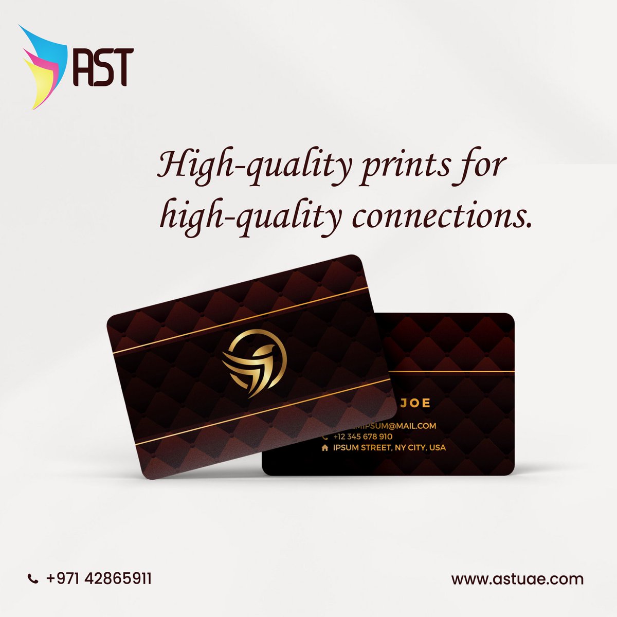 UaeAst's tweet image. Premium business cards by ASTUAE — because first impressions matter.
🌐astuae.com
✉info@astuae.com
CONTACT NO:+971 42865911
#ASTUAE #DigitalPrint #BusinessCards #UAEPrintShop #CustomPrinting #PrintWithAST #PrintingUAE #LuxuryPrints #AllPrintSolutions