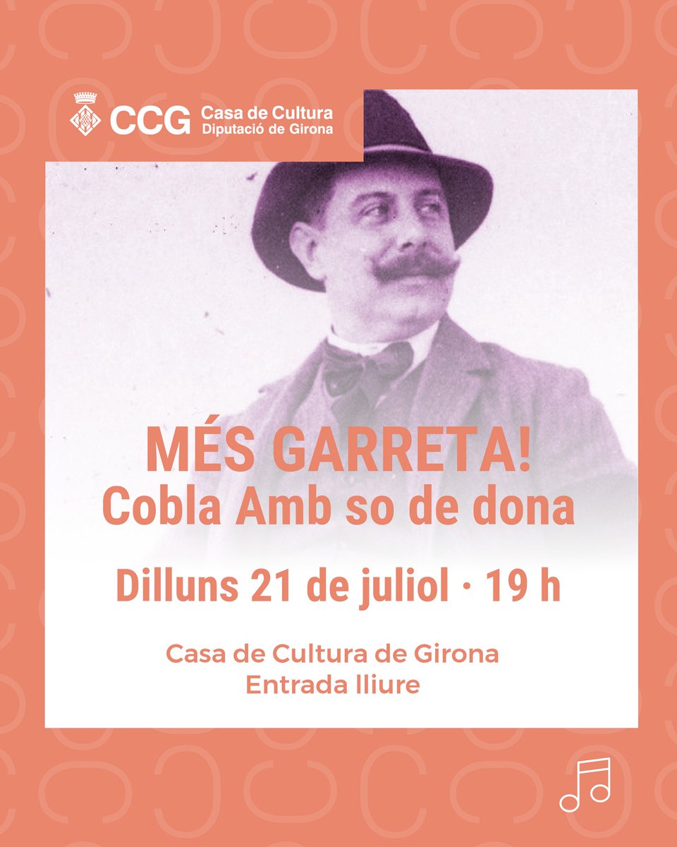 casadeculturagi's tweet image. 🍋 🎵 Us esperem al concert Més Garreta! a «L’estiu al pati» de la Casa de Cultura de la #DdGi.
🗓️ Dilluns 21 de juliol
⏰ 19 h
📍Auditori Viader
🎟Entrada lliure (aforament limitat)
👀👉 tuit.cat/296qH
#AgendaDdGi