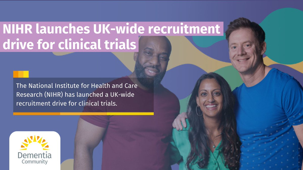 JDementiaCare's tweet image. The National Institute for Health and Care Research (NIHR) has launched a UK-wide recruitment drive for clinical trials.
Read More: buff.ly/PsVPBli
@NIHRresearch