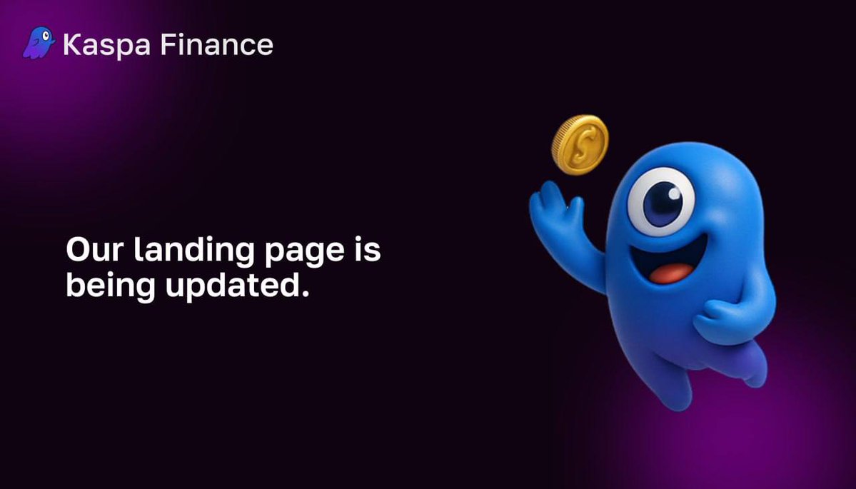 KaspaFinance's tweet image. 👷‍♂️ Hello Kaspa Finance family..

Landing page maintenance in progress!

We’re making some updates behind the scenes.

Everything will be back shortly - stay with us.
