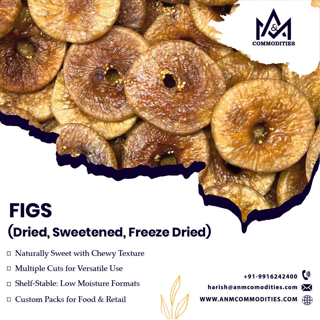 Export-ready Dried, Sweetened &amp; Freeze-Dried Figs from A &amp; M Commodities LLC.
✅ Food-grade
✅ EU/FDA compliant
🌍 Supplied to USA, UAE, Germany, KSA
📲 WhatsApp: buff.ly/VODTiSU
🌐 anmcommodities.com
#DriedFigs #AgroExports #B2BTrade