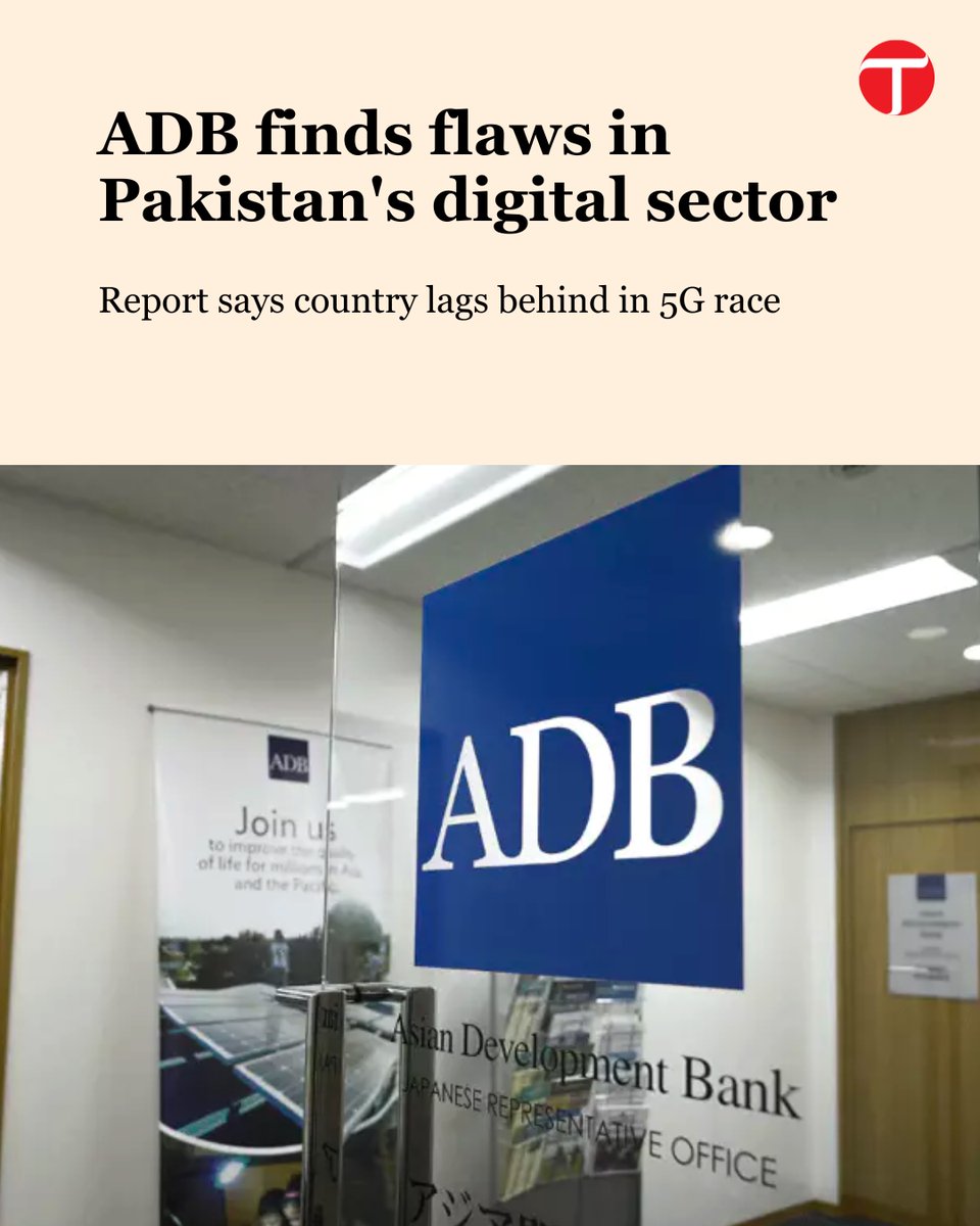 etribune's tweet photo. The Asian Development Bank (ADB) has released a new report analysing Pakistan's digital ecosystem, revealing significant structural challenges and persistent gaps in digital infrastructure and adoption.
For more: https://t.co/8wdXIDV7Sd
#etribune #PakistanDigitalGap #ADBReport #TechInfrastructure #DigitalDivide