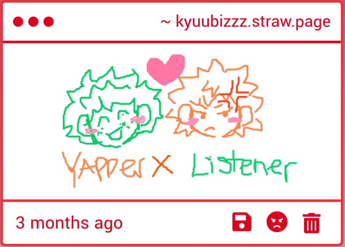 kyuubi_zZz's tweet image. This is so late (I forgor I had strawpage 💀) I love these drawings!!!!! I love seeing my fixations drawn for me