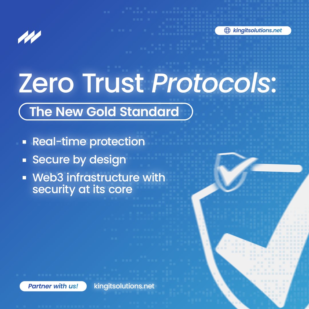 🔐 Zero Trust in Web3 isn’t a flex -💪it’s survival.
No assumptions |No backdoors. Just real-time|bulletproof security. Built for tokenized assets. Backed by <a href="/KingITsolutionX/">KingIT Solutions</a> .
Let’s secure the chain. 

👉 kingitsolutions.net
#ZeroTrust #Web3Security #RWA #KingITSolutions