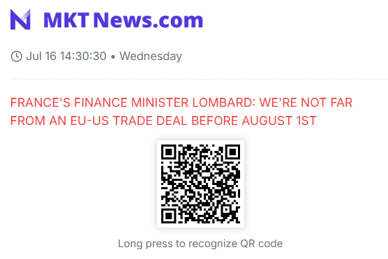 Sino_Market's tweet photo. 🇪🇺🇺🇸FRANCE'S FINANCE MINISTER LOMBARD: WE'RE NOT FAR FROM AN EU-US TRADE DEAL BEFORE AUGUST 1ST
https://t.co/3bp6Xdqtxo https://t.co/CfHfsT9vaY