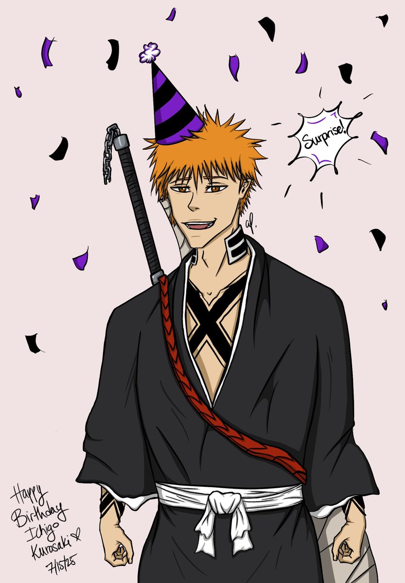 Happy birthday to the greatest MC of all time 🥹 a lil late to the party and not my best work but heres our precious strawberry 🥰🍓
#黒崎一護誕生祭2025
#黒崎一護生誕祭2025
#IchigoKurosaki 
#IchigoWeek2025