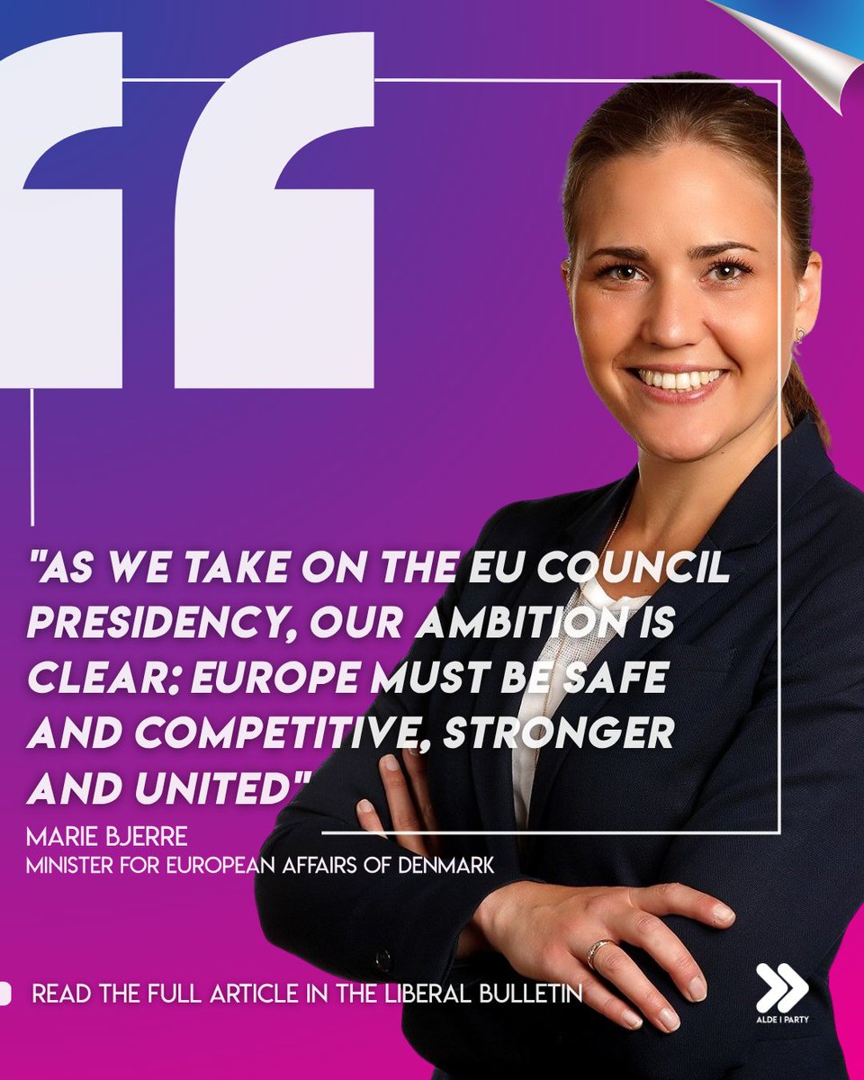 ALDEParty's tweet image. LIBERAL MINISTERS ARE STEERING THE COUNCIL OF THE EU 🇵🇱🇩🇰
Do you know @adamSzlapka from @Nowoczesna and @marie_bjerre from @venstredk? They’re our liberal EU affairs ministers leading during 🇪🇺 Council Presidencies this year.
Get to know them and their priorities for Europe in…