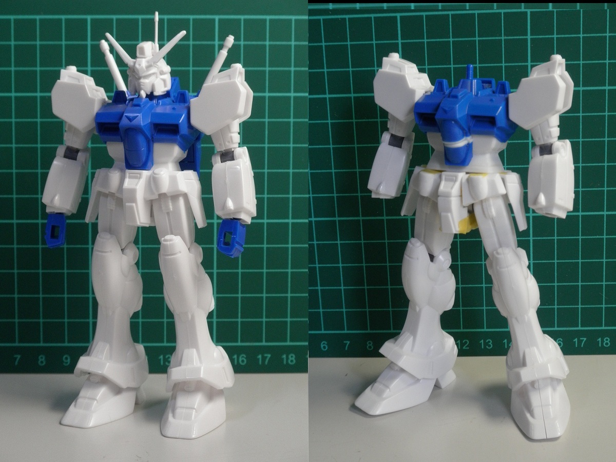 zeriberyuko's tweet image. 旧キット1/144 ガンダムGP01製作記9！腹部を追加で2mm延長しました。ついでに前スカートのリベットみたいなとこの角度が変なのでプラ板貼り削りで角度を修正、後日丸モールドを貼ります！昨日の画像よりは全身チェックも良くなった気がします＾＾
#ガンプラ #旧キット #ガンダム0083