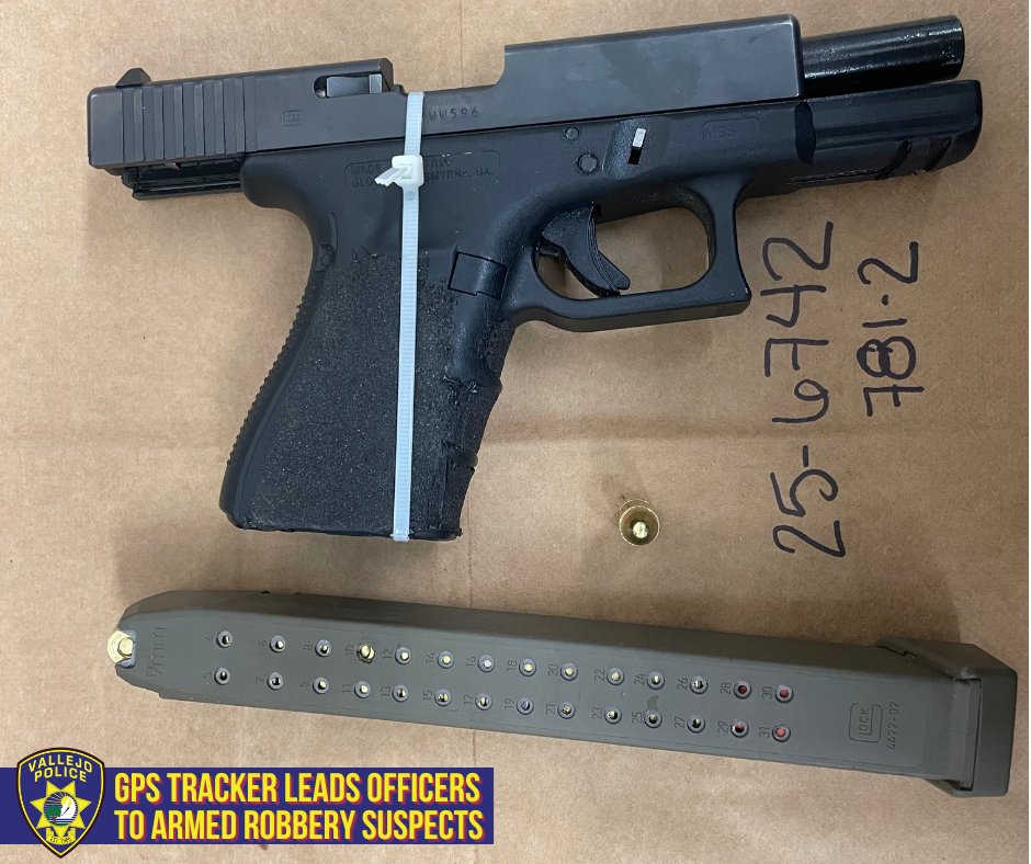 On July 12, VPD Patrol responded to an armed robbery at a business on the 2800 block of Georgia St. The suspects fled on foot with cash that contained a hidden tracker.

Both suspects were located and arrested with help from CHP Air, the Solano SO, and the American Canyon PD. A