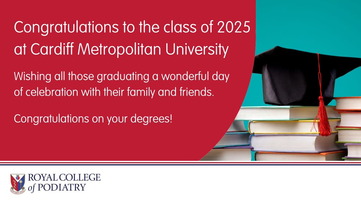 RoyColPod's tweet image. Congratulations to all those graduating in podiatry at Cardiff Metropolitan University today!