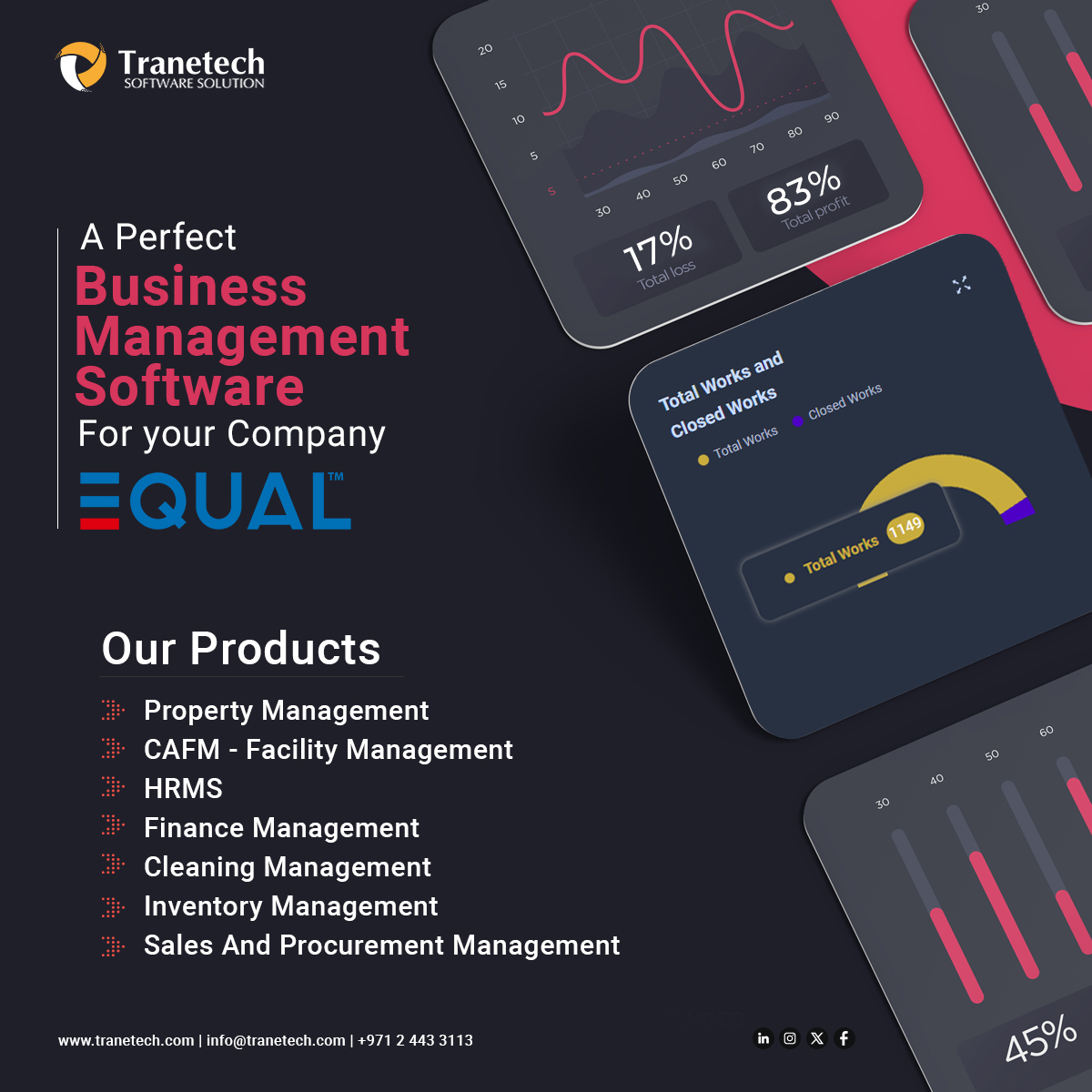 Tranetech Solutions (@tranetech_uae) on Twitter photo From real-time insights to end-to-end automation, EQUAL empowers your company to work smarter, not harder.
Visit tranetech.com
Contact Us:
Abu Dhabi Branch:
📞02 443 3113
✉️ info@tranetech.com
Dubai Branch:
📞 04 514 9922
✉️ infodxb@tranetech.com
#businesssoftware From real-time insights to end-to-end automation, EQUAL empowers your company to work smarter, not harder.
Visit tranetech.com
Contact Us:
Abu Dhabi Branch:
📞02 443 3113
✉️ info@tranetech.com
Dubai Branch:
📞 04 514 9922
✉️ infodxb@tranetech.com
#businesssoftware