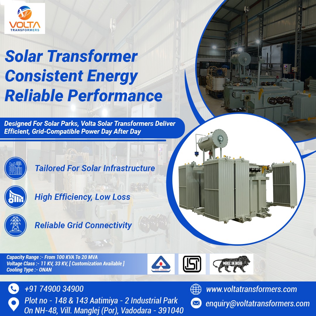 VoltaTrans89372's tweet image. When the sun powers your project, you need energy flow that never breaks.
Volta Solar Transformers — built for consistency, trusted by solar energy leaders. ⚡☀️

📍 Vadodara |
🌐 voltatransformers.com
📞 +91 74900 34900

#SolarTransformer #VoltaPower #SolarEnergy