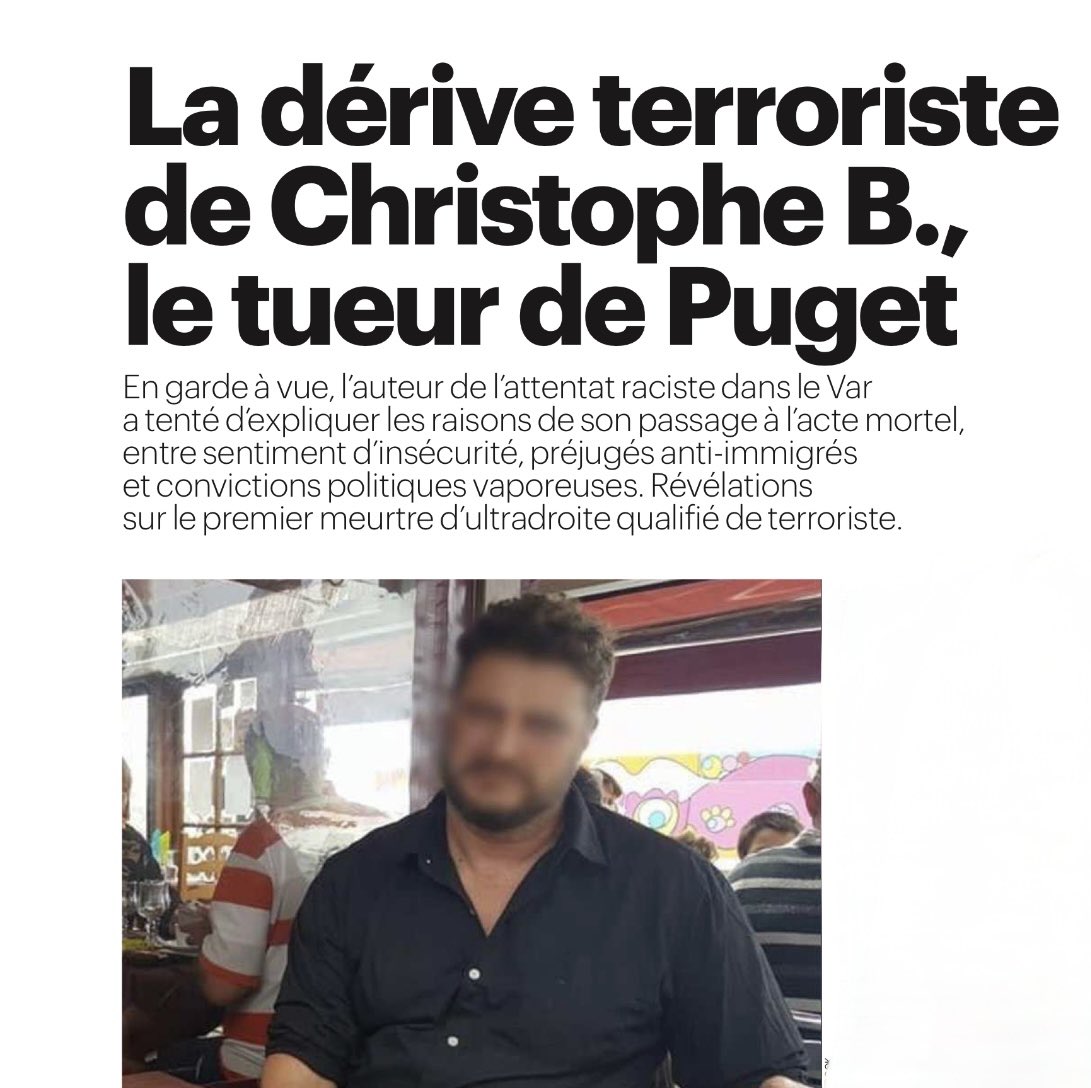 BrĂšves de presse (@brevesdepresse) on Twitter photo đŽđ«đ·INFO - Terrorisme dâextrĂȘme droite : « proche du RN », Christophe B. a tuĂ© Hichem Miraoui, un coiffeur tunisien fin mai Ă Puget-sur-Argens. Lâassaillant sâest radicalisĂ© notamment devant la #tĂ©lĂ©vision et les discours obsessionnels sur lâinsĂ©curitĂ©, lâimmigration et lâislam⊠đŽđ«đ·INFO - Terrorisme dâextrĂȘme droite : « proche du RN », Christophe B. a tuĂ© Hichem Miraoui, un coiffeur tunisien fin mai Ă Puget-sur-Argens. Lâassaillant sâest radicalisĂ© notamment devant la #tĂ©lĂ©vision et les discours obsessionnels sur lâinsĂ©curitĂ©, lâimmigration et lâislamâŠ