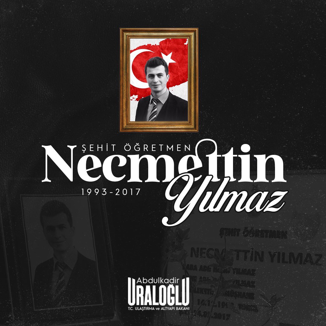 Ülkesine öğretmen olarak hizmet etme sevdasıyla çıktığı yolda terör örgütü tarafından şehit edilen Necmettin Yılmaz öğretmenimizi rahmetle yad ediyorum.

Ruhu şad, makamı âli olsun.