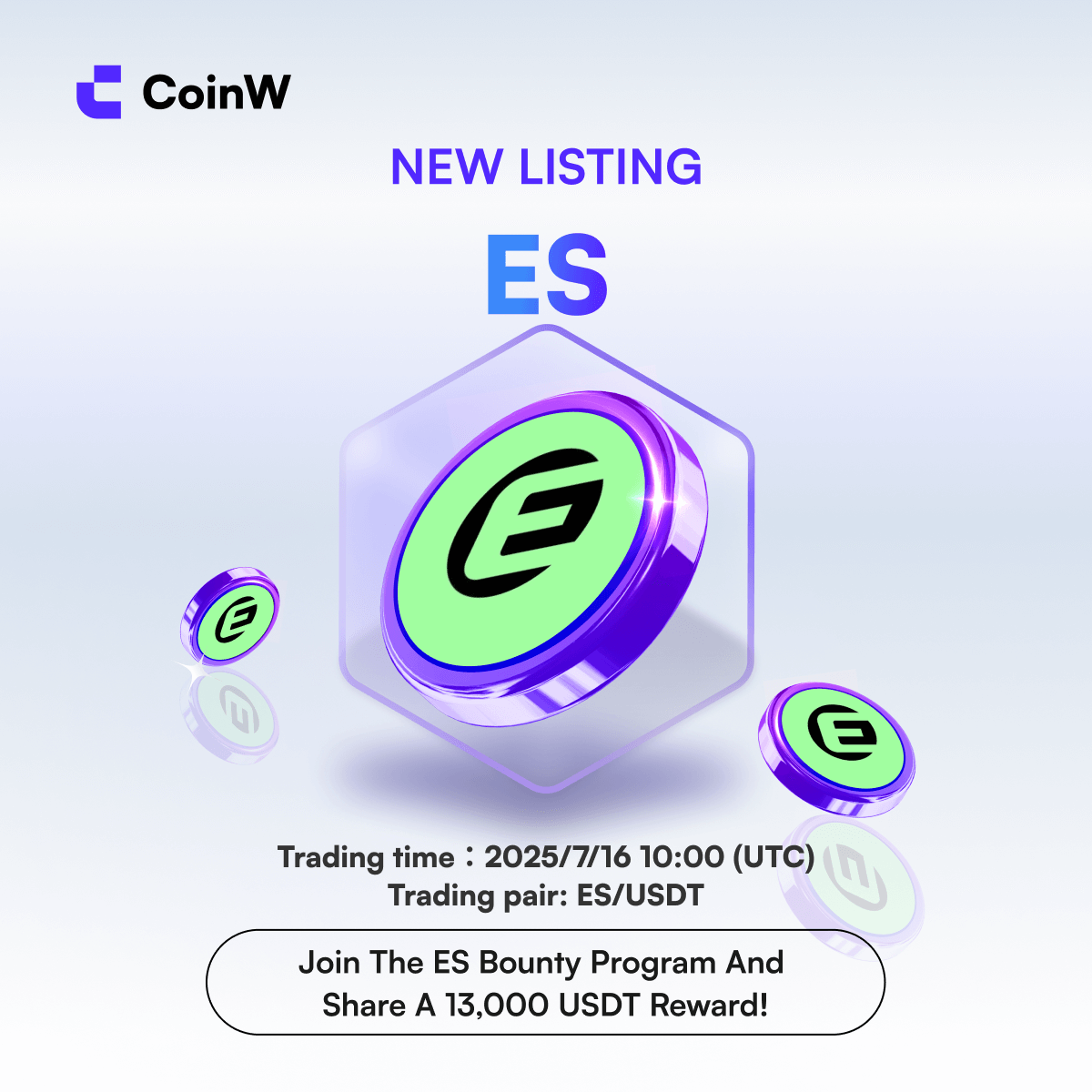 Initial Listing $ES <a href="/EclipseFND/">Eclipse</a>

🔸 Deposit available: Opened
🔥 Join the ES bounty program and share a 13,000 USDT reward!

Learn more: bit.ly/40nfza6