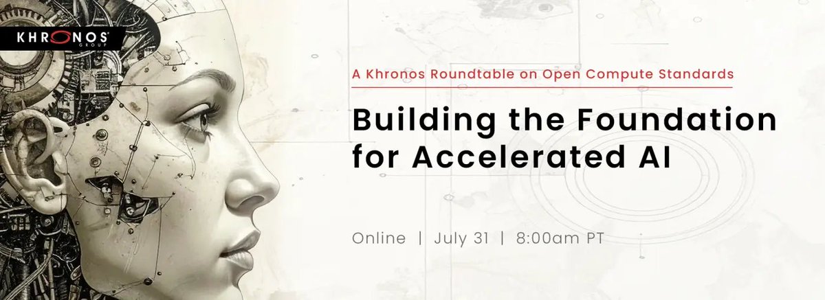 gosimfoundation's tweet image. Accelerate Your AI with Khronos – Join Khronos Roundtable on Open Compute Standards!
🔹 Topic: Building the Foundation for Accelerated AI
🔹 Date: Thursday, July 31, 2025
🔹 Time: 08:00 PT | 11:00 ET | 17:00 CET
🔹 Duration: ~ 60 minutes
🔹 Platform: Zoom Webinar
🌟 Why Attend?…
