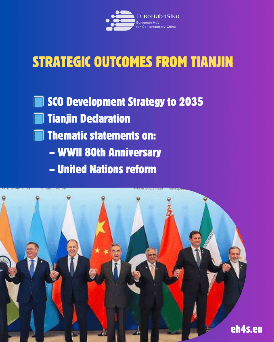 EuroHub4Sino's tweet image. SCO Foreign Ministers Meet in Tianjin
On July 15, foreign ministers of the Shanghai Cooperation Organization (SCO) convened in Tianjin to align visions ahead of the upcoming Heads of State Summit. President Xi Jinping called for renewed commitment to the “Shanghai Spirit” —…
