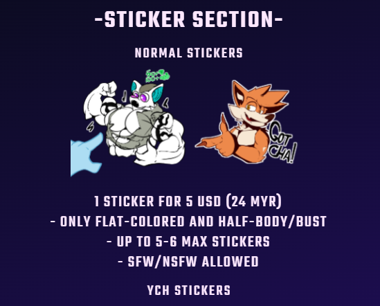 Du57Y_'s tweet image. looking for shitpost stickers? either for Discord, Telegram or anything else?
Well uhh.. *run you over*. Im opening a commission for stickers! If ya interested or asking different comms? DM me through Discord/Telegram
t.me/Du57Y_NG