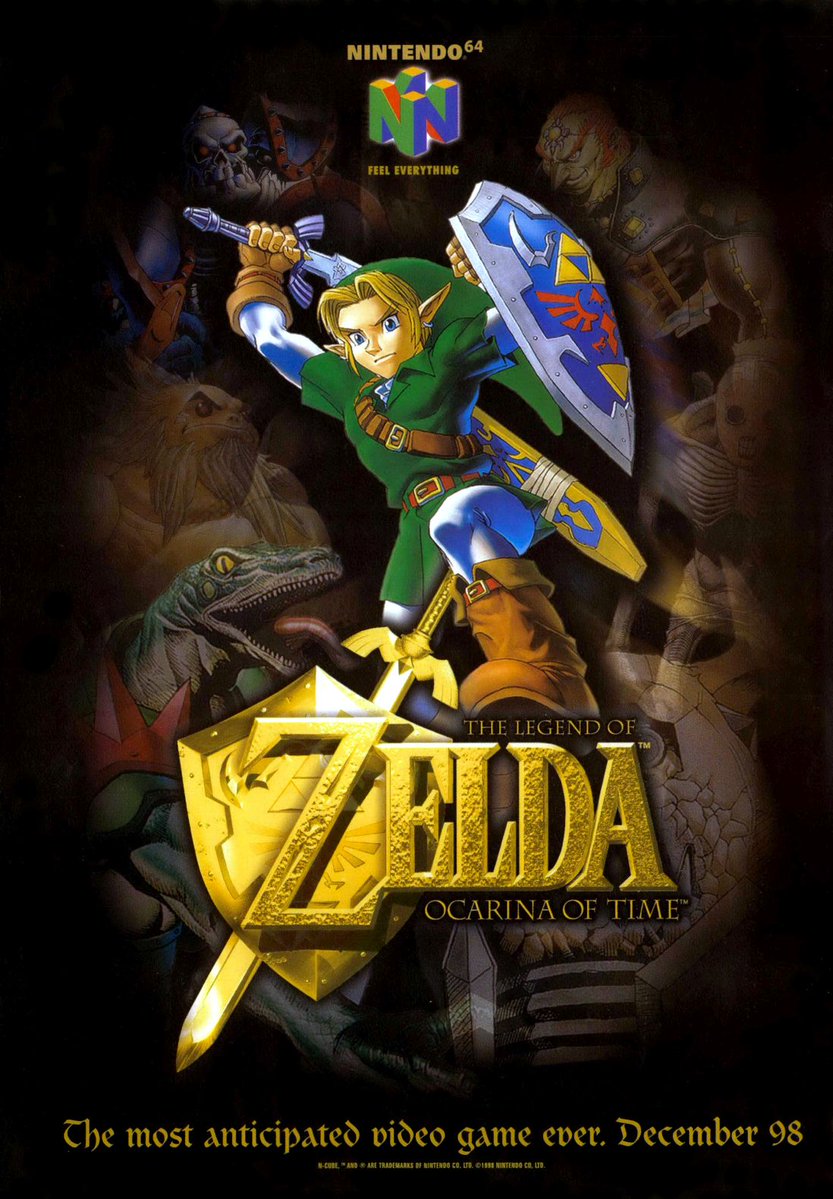 CoolBoxArt's tweet image. The Legend of Zelda: Ocarina of Time / Print ad / Nintendo / 1998
