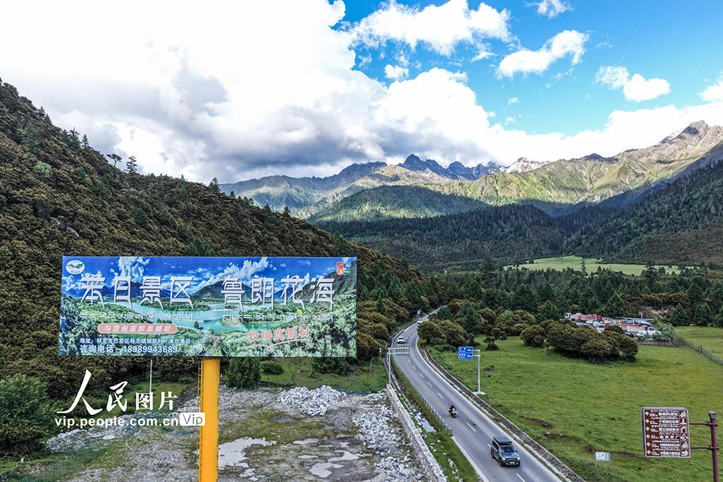 【西藏林芝：魯朗小鎮風光美】7月15日，位於西藏自治區林芝市巴宜區的魯朗小鎮，藏式風格民居與高山田園牧場相映成趣，景色迷人。