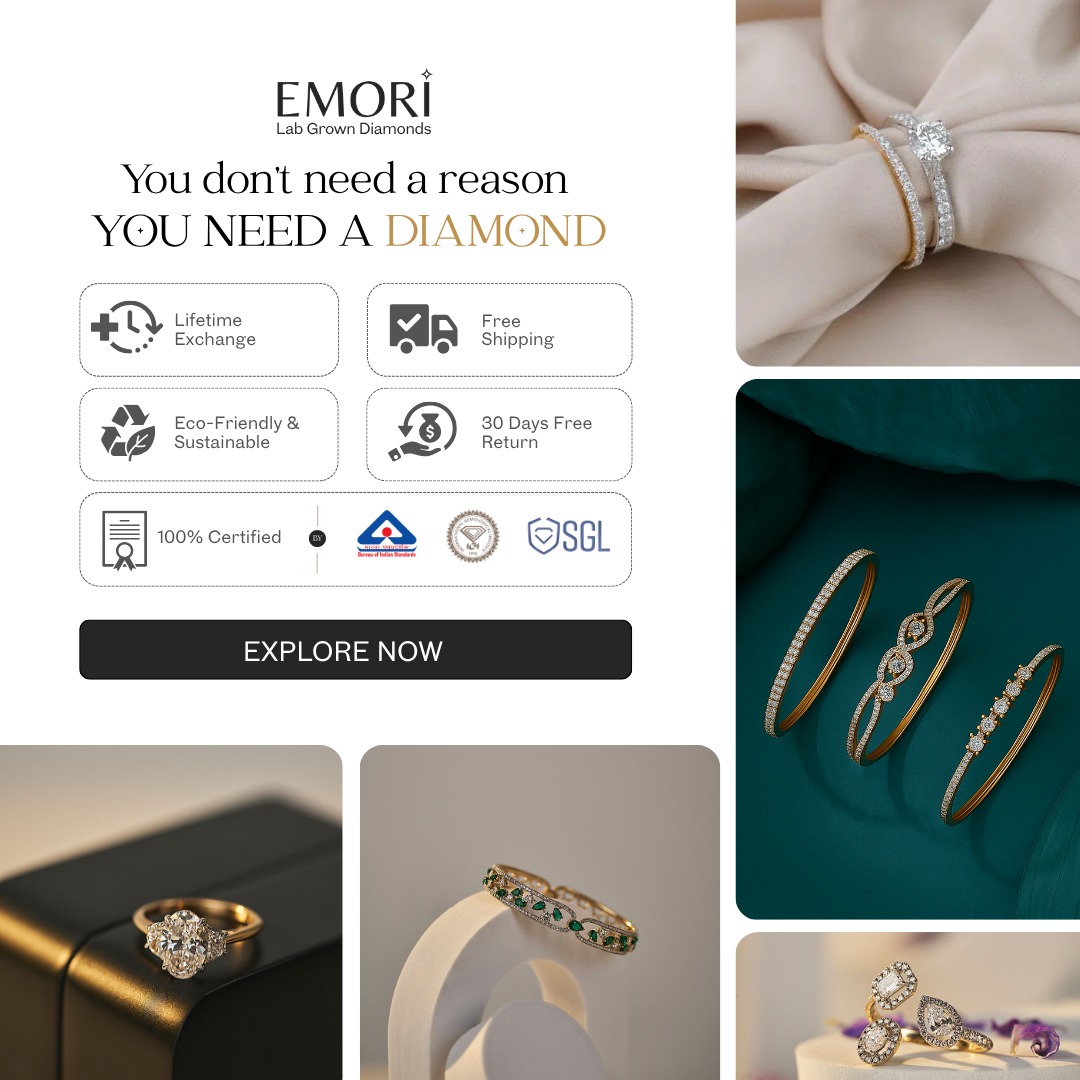 EmoriDiamond's tweet image. Think long term in love, in life, and in what you wear.
Jewellery should feel personal, not just pretty.
At Emori, we make pieces you’ll hold onto not because they shine, but because they mean something.

#ThinkLifeThinkTerm  #Emori #LabGrownDiamonds #jewellery