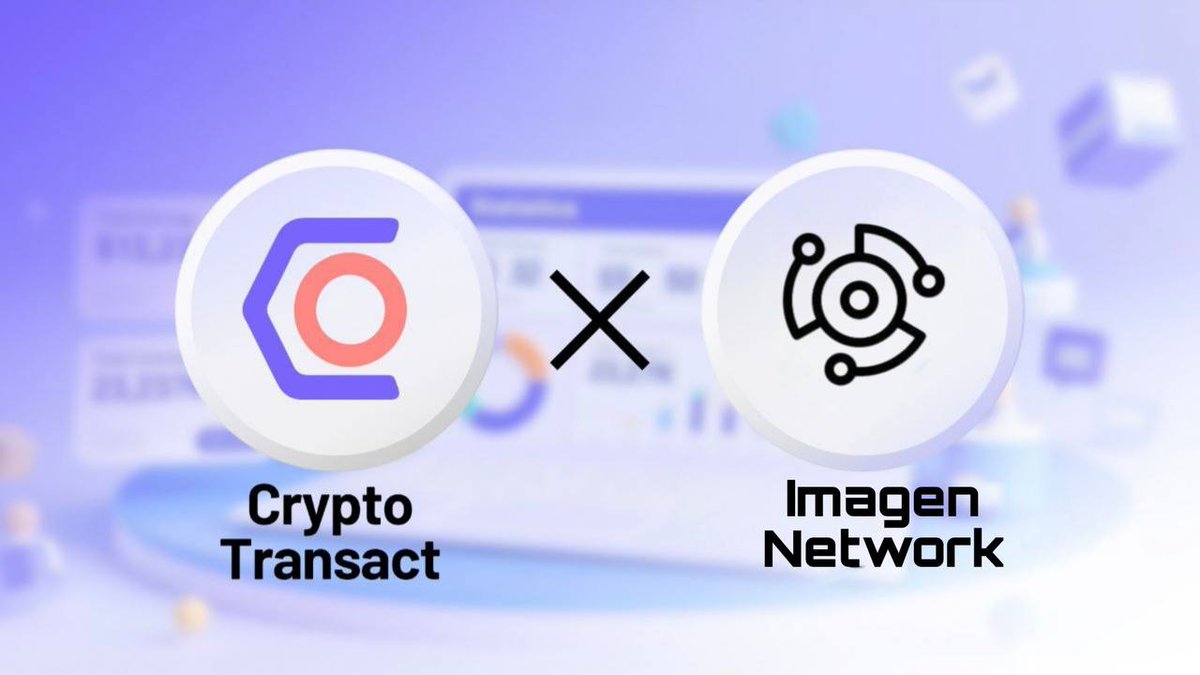 We are working with Imagen Network, a decentralized AI-powered platform for creators, driven by on-chain content provenance and permissionless generation.

CryptoTransact will enable seamless multi-asset payments for <a href="/Imagen_Network/">Imagen AI</a>’s content layer, allowing creators to focus on