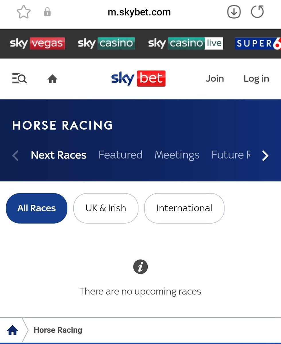 Have SkyBet stopped taking bets on horse racing?