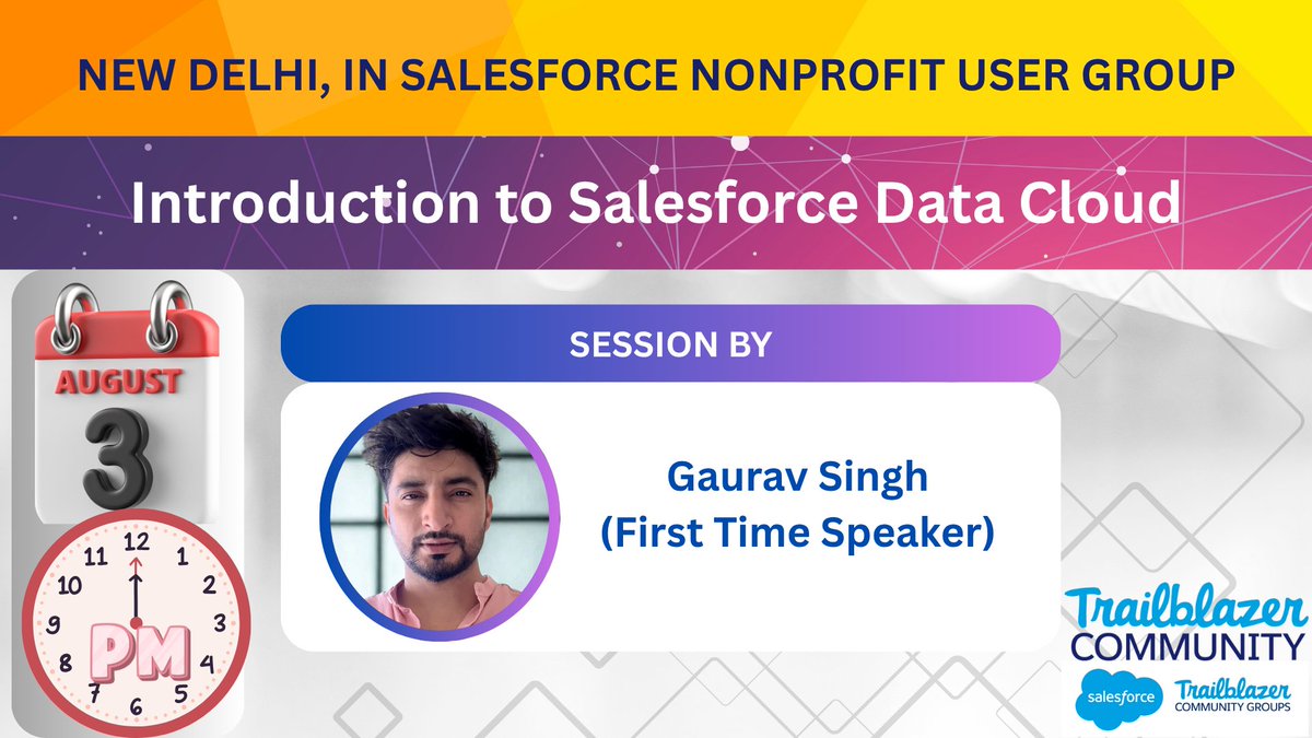 Akash_SFDC's tweet image. Hi #TrailblazerCommunity, the @SFIndNonprofit is hosting an In-person meeting on 3rd August 2025 from 12:00 PM Onwards. 

❤️Huge Shoutout to @Kloudrac for sponsoring the space for our community.

Speaker: @rajput__1, who will be presenting for the first time on stage and we will…