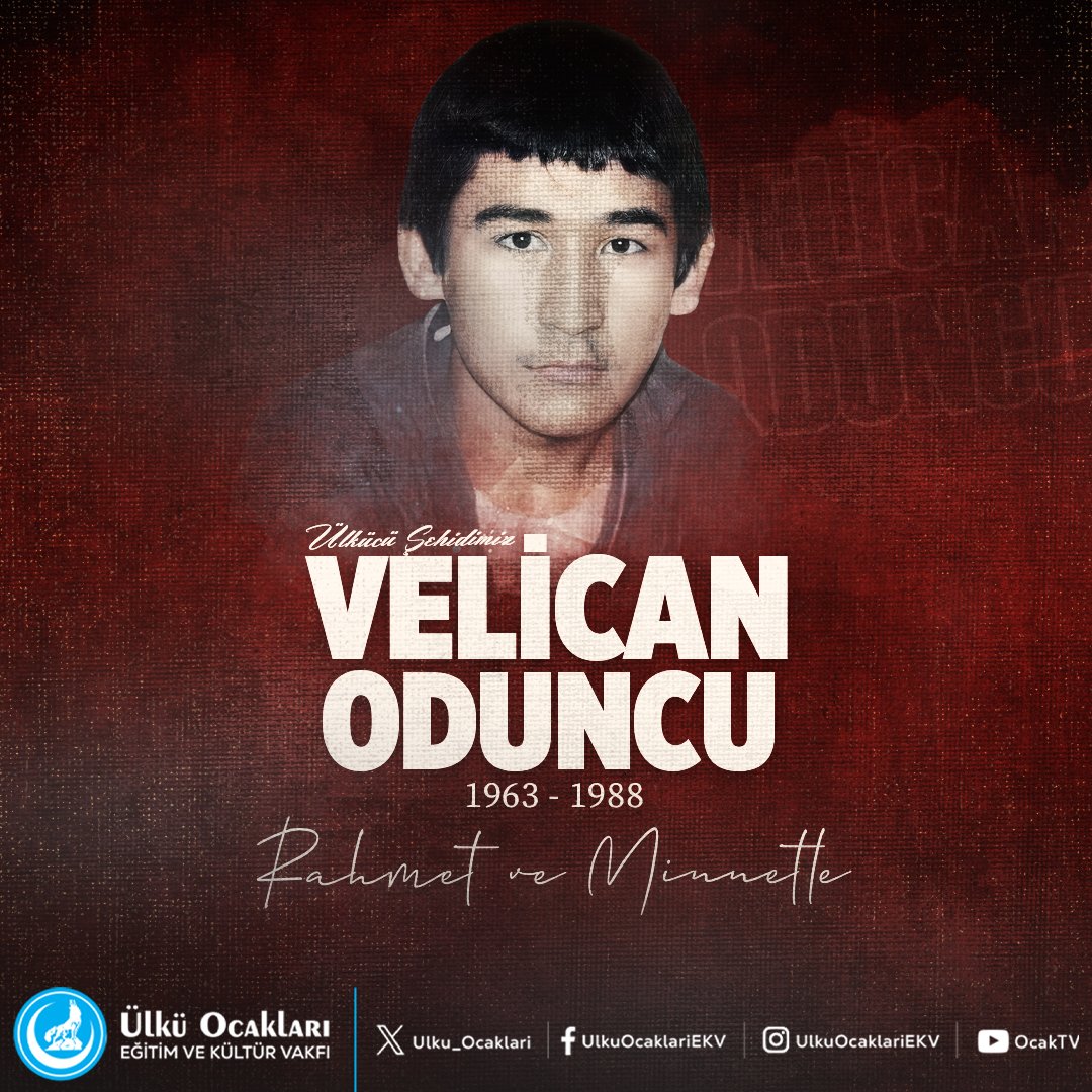 Ülkücü Şehidimiz #VelicanOduncu’yu şehadetinin yıl dönümünde rahmet ve minnetle anıyoruz.
<a href="/OgzhnYay/">Oğuzhan YAY</a>
<a href="/furkandag5960/">Furkan Dağ</a>